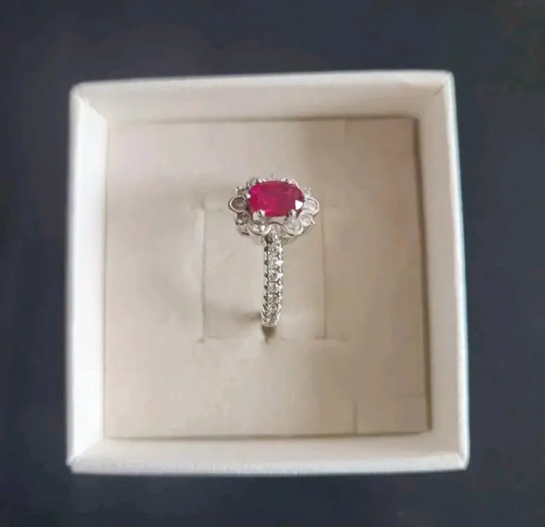 18K, 루비 1.18캐럿, 다이아 총28pcs 반지 이미지