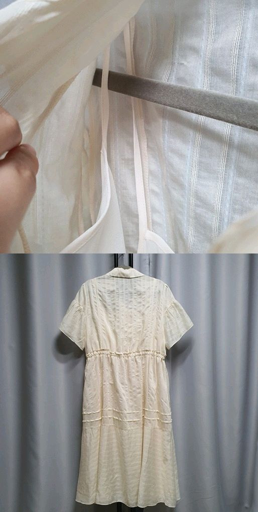 케네스레이디 반팔 플레어 프릴 카라 원피스 이미지