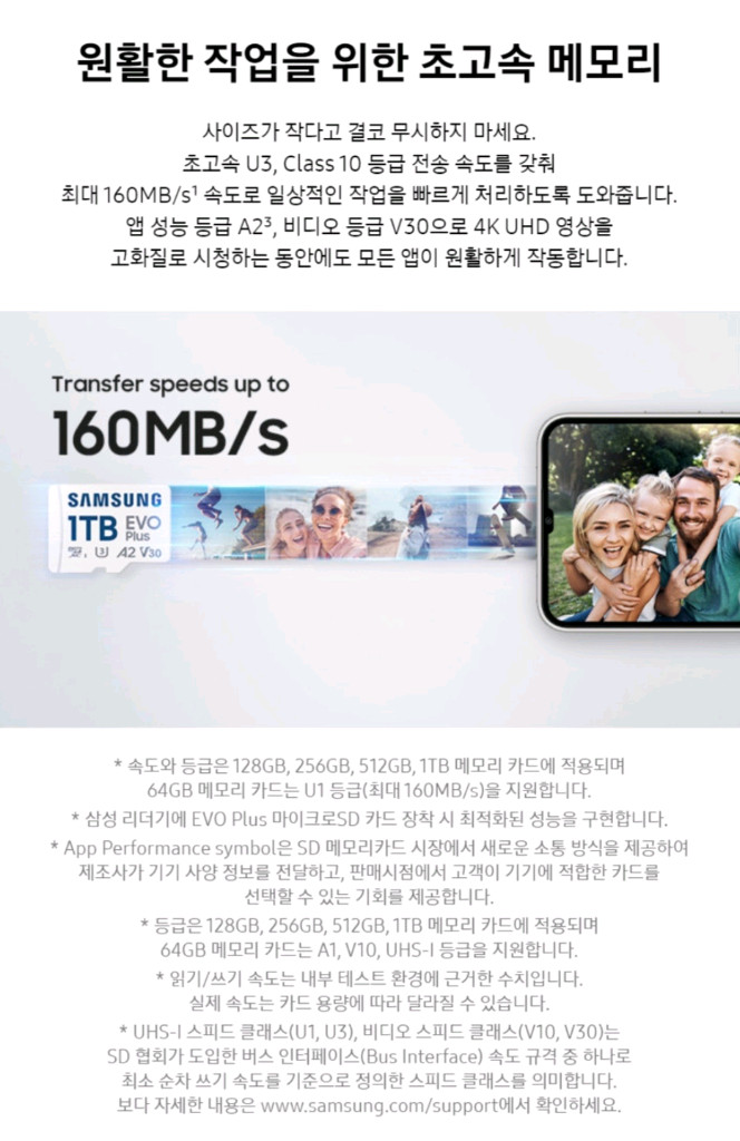 (미개봉) 삼성 SD카드 EVO Plus 1TB 팝니다 이미지