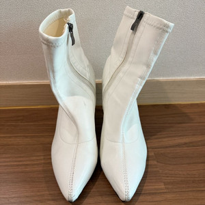 화이트 앵클 부츠 힐(245-250) 이미지