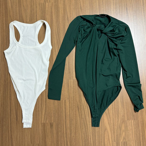 ZARA 그린 긴팔/ 화이트 런닝 보디수트 이미지