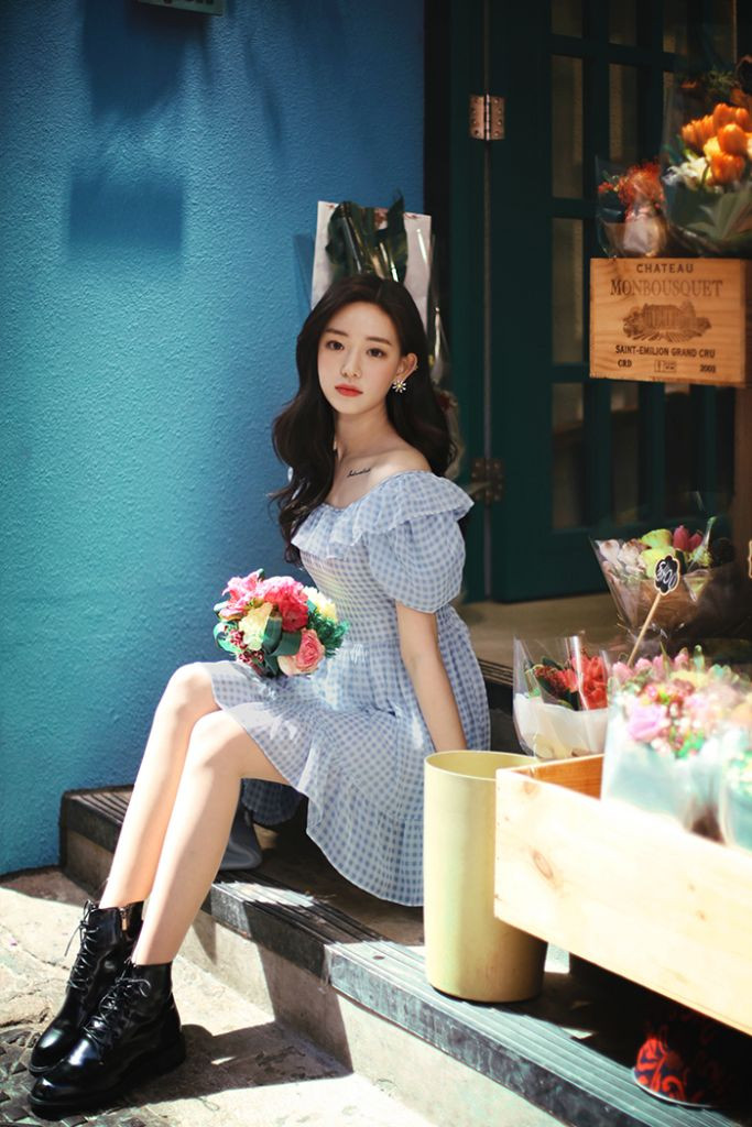 밀크코코아 스퀘어 원피스 체크 원피스 오프숄더 원피스 일본 빈티지 히메갸루 리즈리사 이미지