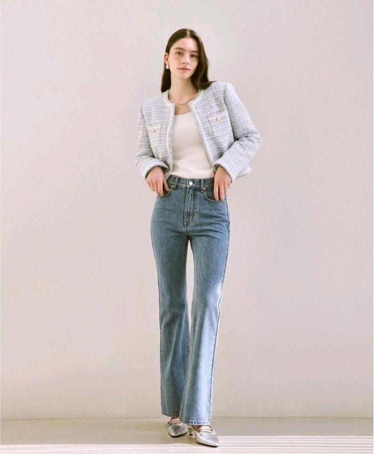 칙스라벨 셀레나 트위드 자켓(스카이블루)S 이미지