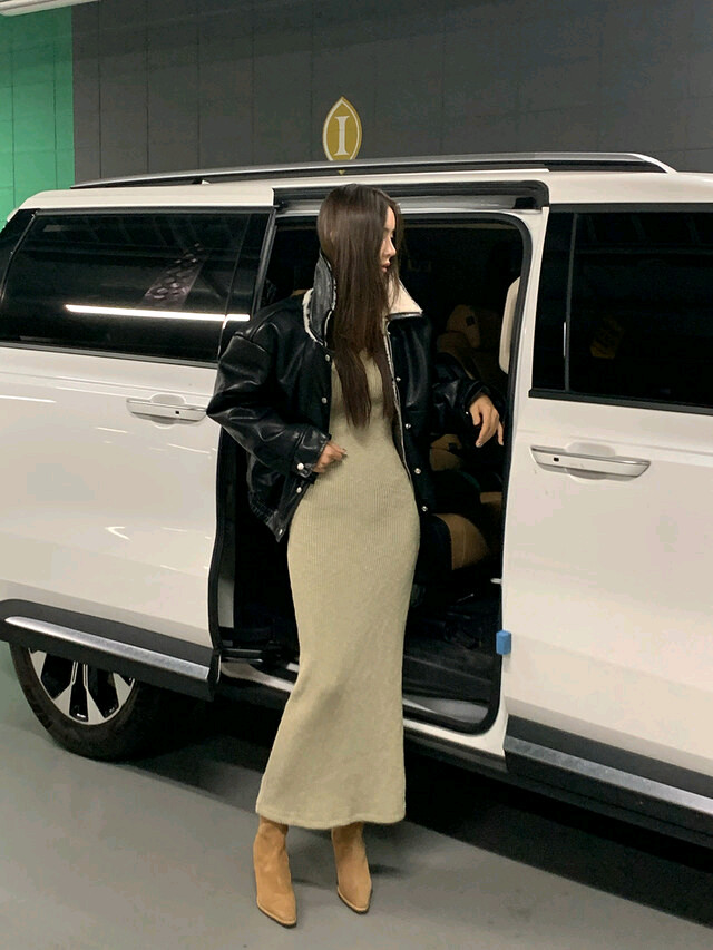 르라미 샐러 무스탕 레더 자켓 jk(블랙) 이미지