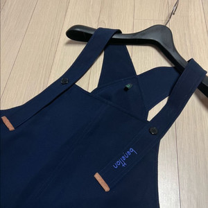 베네통 BENETTON 멜빵 롱원피스 네이비 자수 오버롤 레이어드 뷔스티에 나시 민소매 이미지