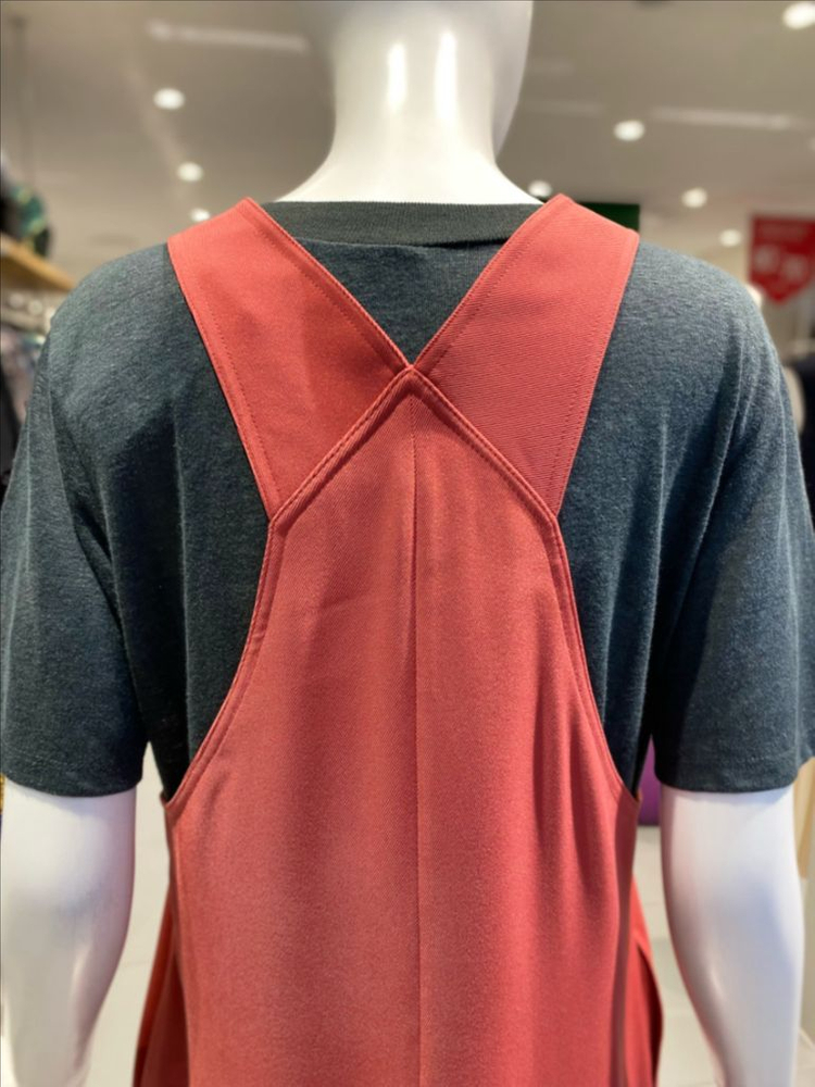 베네통 BENETTON 멜빵 롱원피스 네이비 자수 오버롤 레이어드 뷔스티에 나시 민소매 이미지
