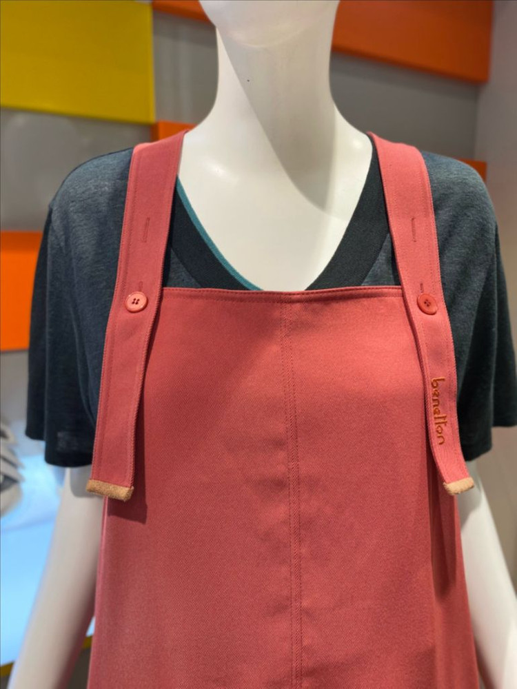 베네통 BENETTON 멜빵 롱원피스 네이비 자수 오버롤 레이어드 뷔스티에 나시 민소매 이미지