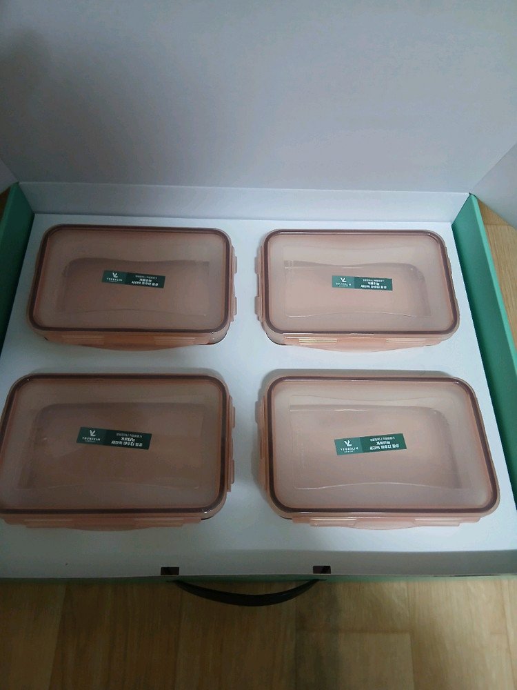 게르마늄 세라믹 밀폐신선용기 4개 새제품 이미지