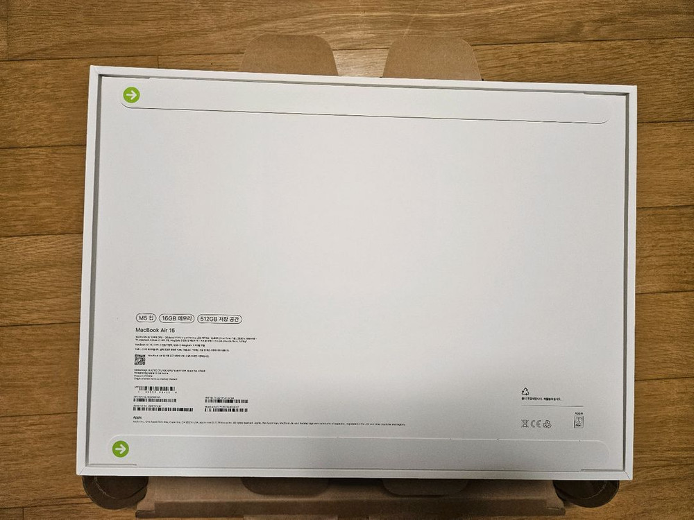 애플 맥북에어 15 M5 CPU 10코어 GPU 10코어 16GB, 512GB, 실버 미개봉상품 이미지