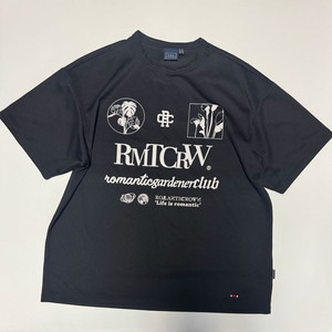로맨틱크라운 기능성 프린팅 반팔 티셔츠 L ~ XL 블랙 이미지