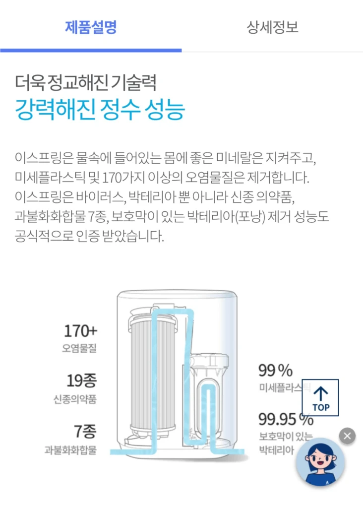 암웨이 뉴이스프링 퍼싯정수기 새제품 이미지