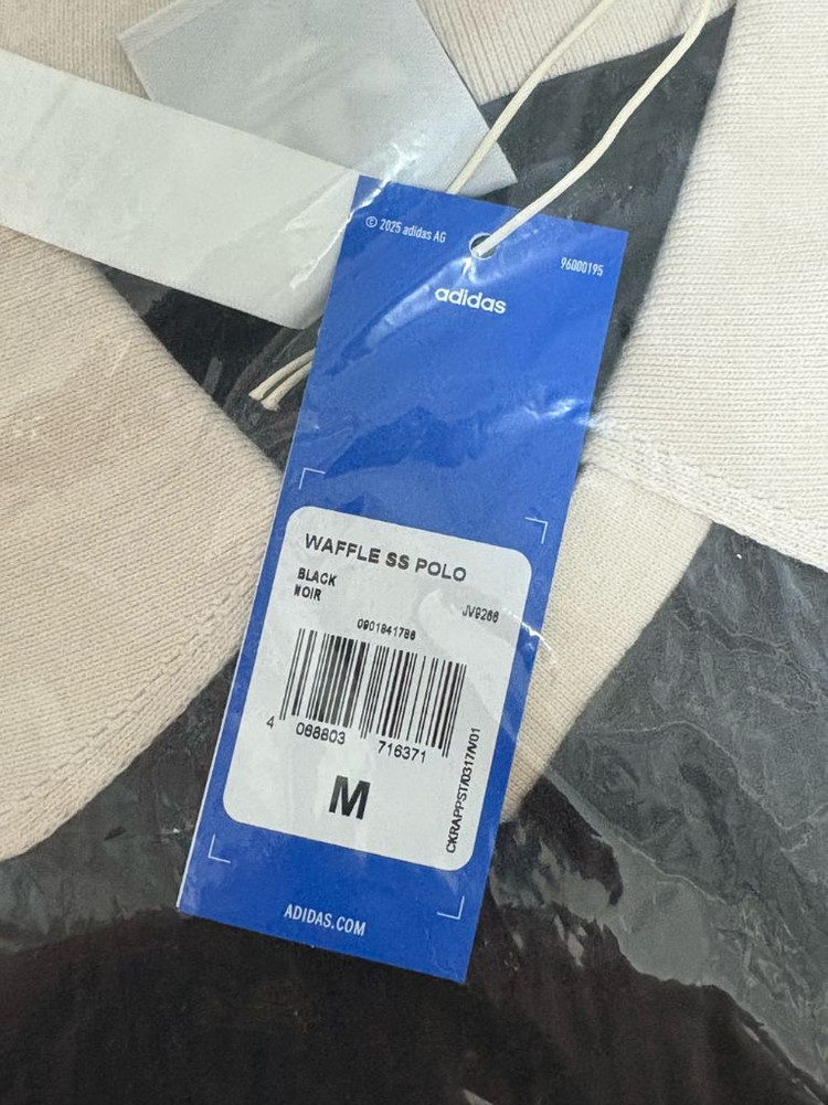 M) 아디다스 와플 반팔 폴로 셔츠 - 블랙 이미지