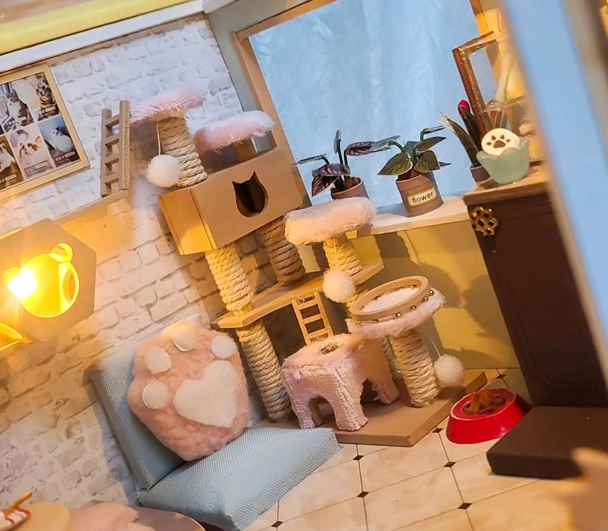 DIY 미니어처하우스 완성품 (LED,오르골) 이미지