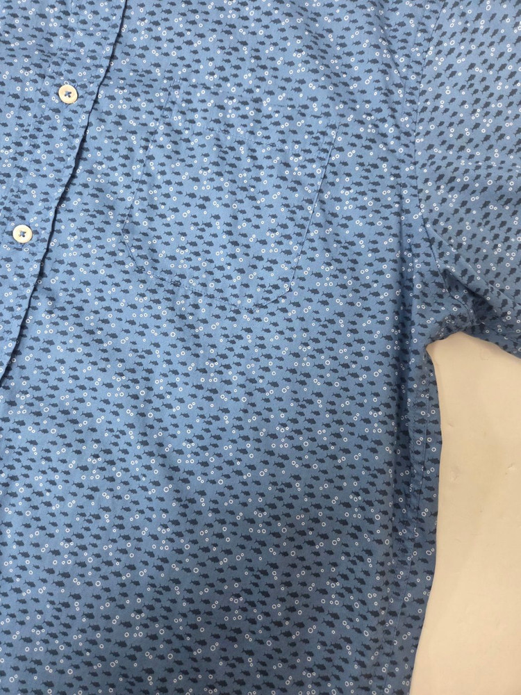 SOUTHERN TIDE 남성 피쉬 트림핏 반팔 셔츠 블루(M) 이미지