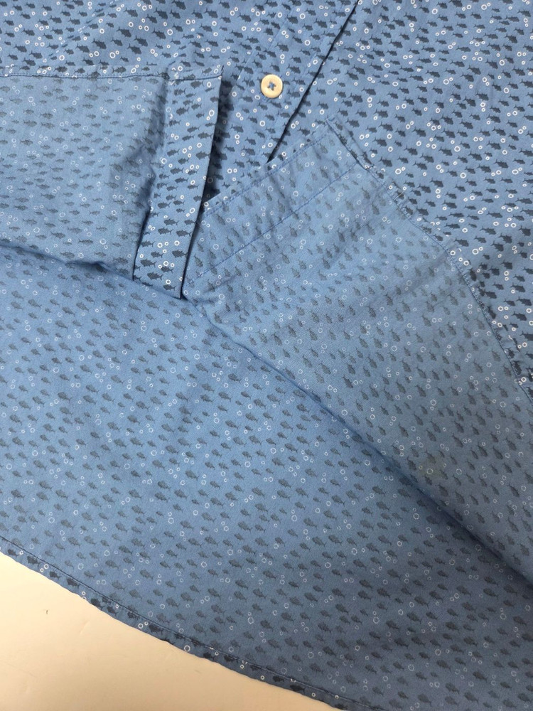 SOUTHERN TIDE 남성 피쉬 트림핏 반팔 셔츠 블루(M) 이미지