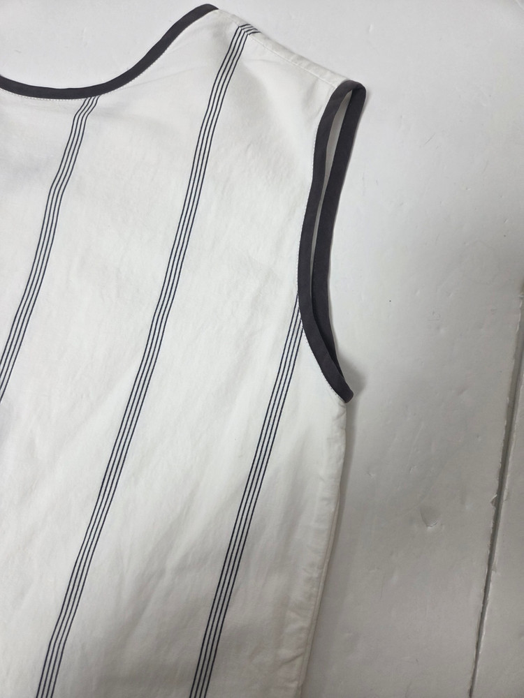 르베이지 줄무늬 민소매 롱원피스 화이트(S/M) 이미지