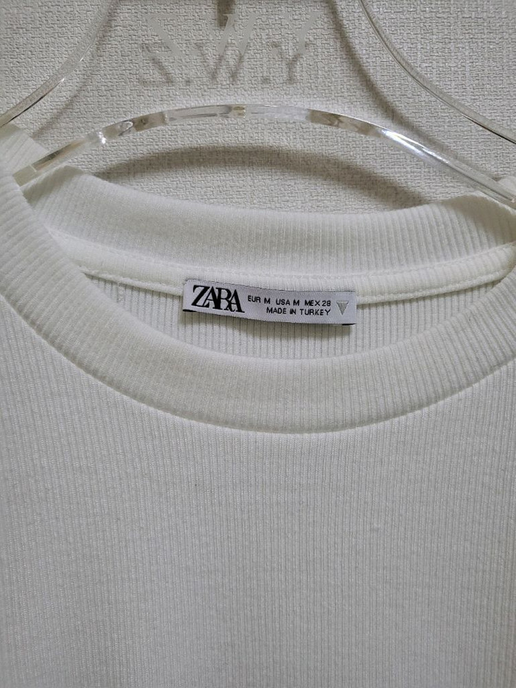 (새제품)ZARA 화이트 셔링 반팔티44-66 이미지