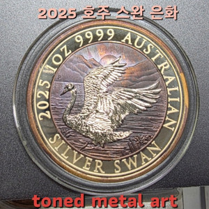 [토닝한 은화 ] 수집 가치가 충분한 2025 호주 스완 1온스 토닝된 은화 작품 팔아요! 이미지