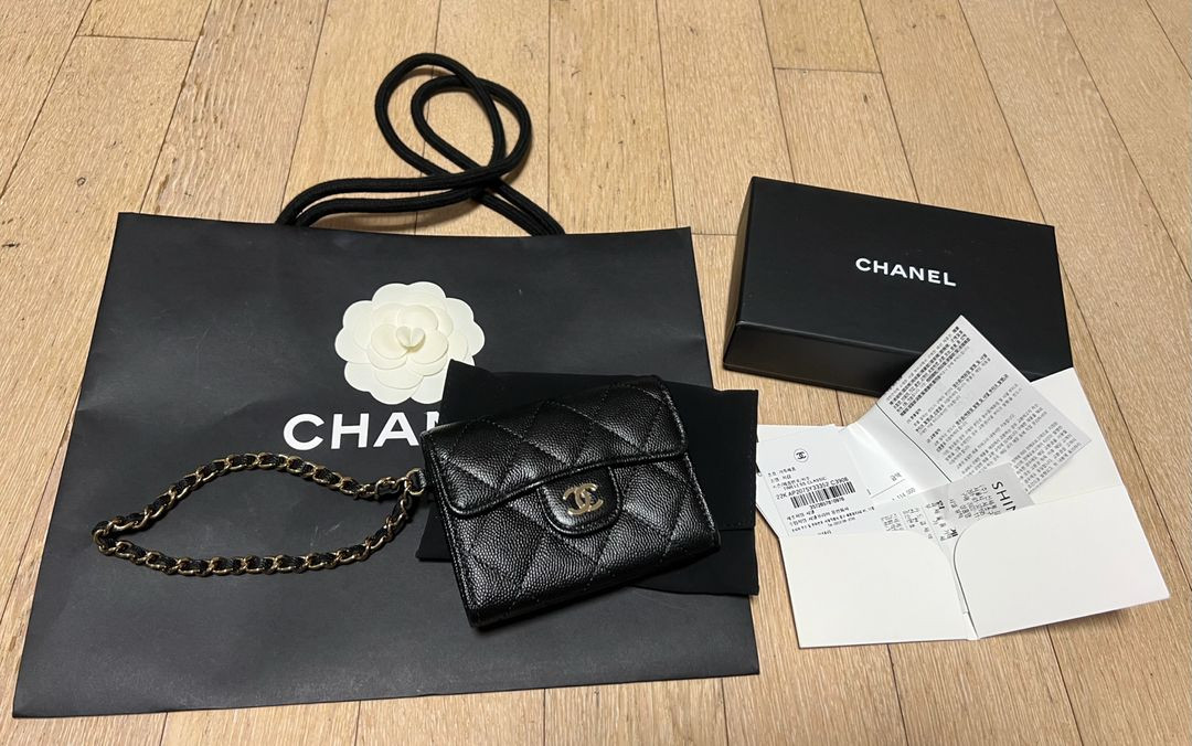 샤넬 스트랩 체인 클똑 카드지갑 chanel 이미지