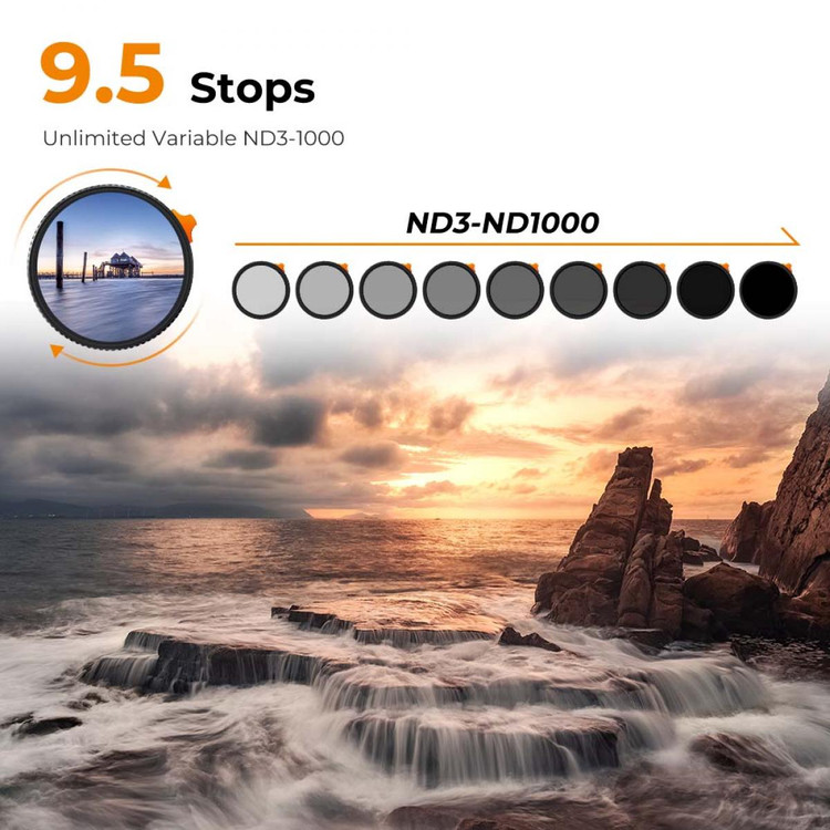 K&F Concept NANO-X ND3-1000 가변 ND 필터 (새상품) AGC Glass (67mm-82mm) 이미지