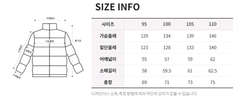 [미착용 제품] 마인드브릿지 덕다운 숏패딩 점퍼 블랙 105 XL 사이즈 이미지