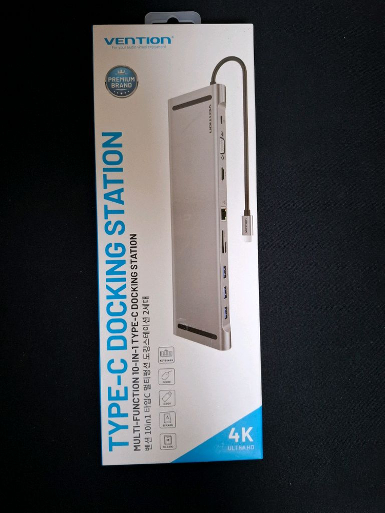 도킹 시스템 벤션 10in1 C타입 멀티허브 HDMI 랜 컨버터 도킹스테이션 이미지
