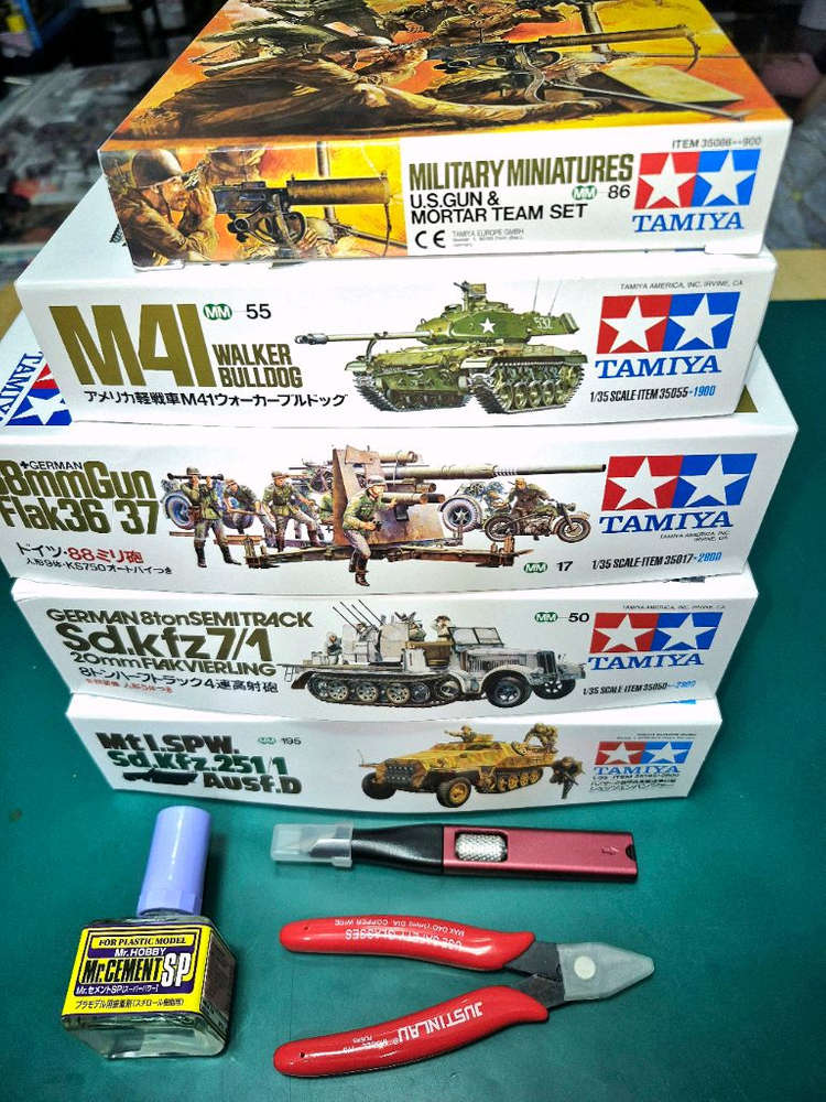 *각종교신가능*타미야1/35밀리터리프라모델5종+조립공구3종셋포함&일괄판매~바람에언덕에서 이미지
