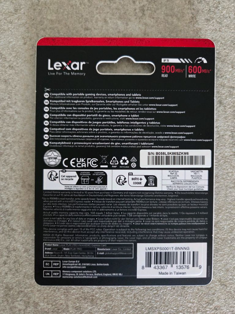 Lexar 렉사 스위치2 익스프레스 express sd카드 1tb 미개봉 이미지