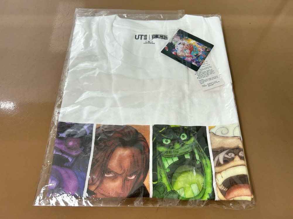 XL 유니클로 UT 원피스 신 사황 버기 샹크스 검은수염 루피 니카 반팔 티셔츠 D 화이트 유코탭 미시착 새상품 이미지