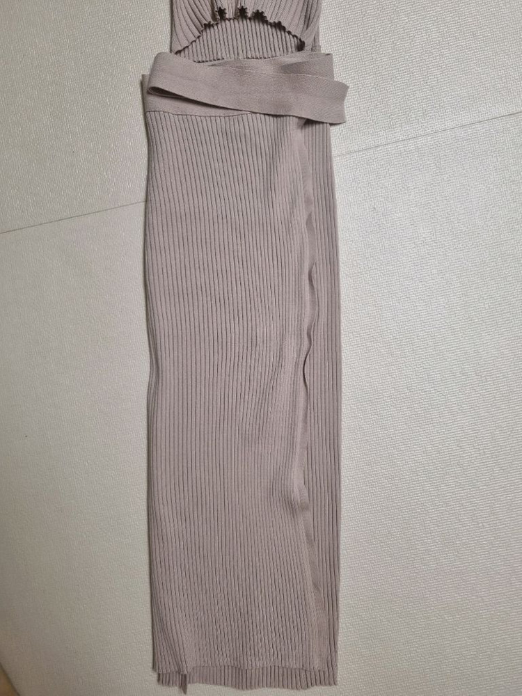 시에 에이프런 오픈랩 원피스 페일핑크 속치마 x 이미지