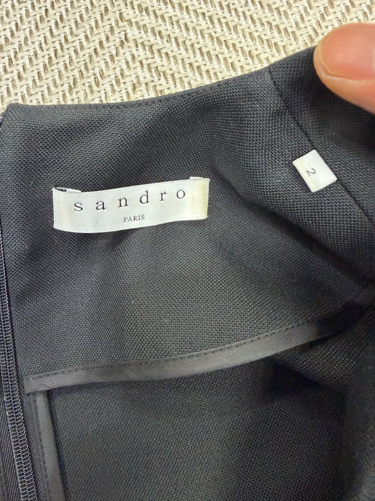 정품) SANDRO 산드로 여성 블랙 랩 스타일 원피스 2 이미지