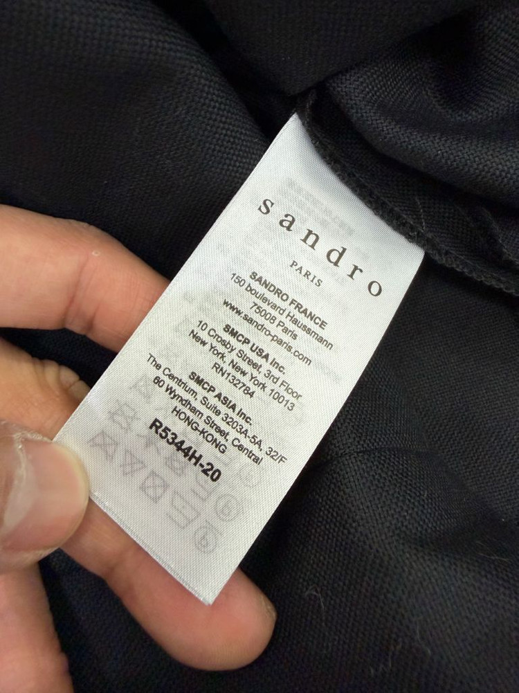 정품) SANDRO 산드로 여성 블랙 랩 스타일 원피스 2 이미지