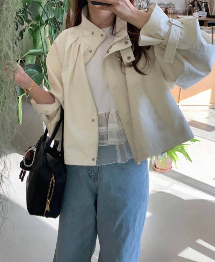 바이씨니 제작 샌더숏야상 크림 이미지