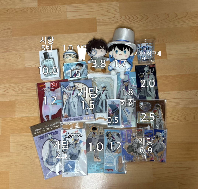 명탐정 코난 괴도키드 쿠로바 카이토 고희도 아크릴 스탠드 키링 향수 누이 오스와리 굿즈 30주년 카페 이미지