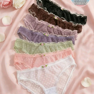 시스루 여성 레이스 팬티 6장 세트 이미지