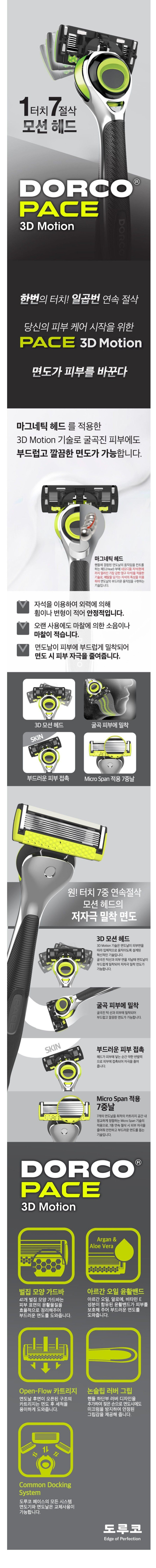 [미개봉] 도루코 7중날 PACE 3D 모션 면도기+면도날 8개 이미지