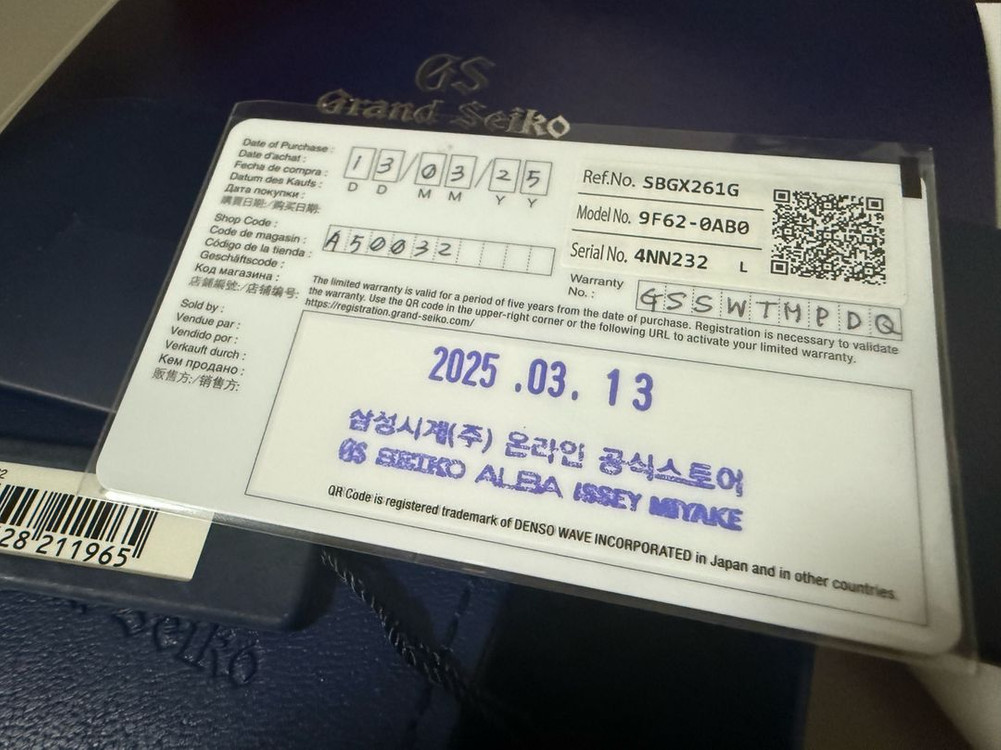 그랜드세이코 SBGX261G 이미지