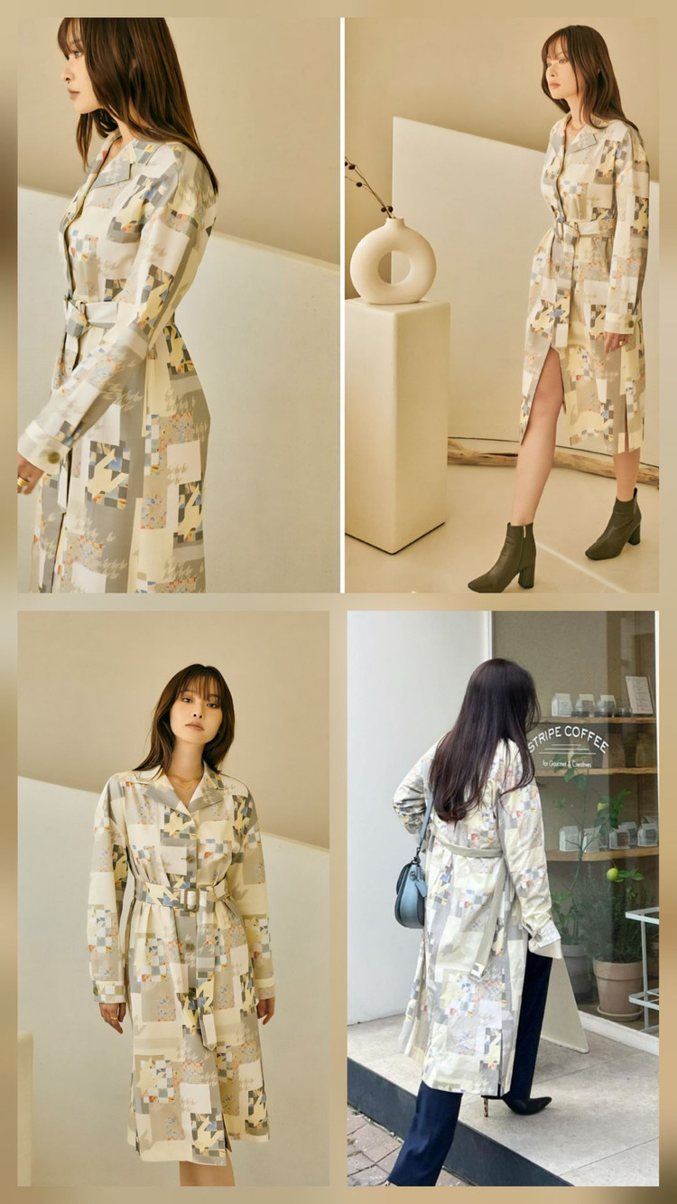블리다 VLEEDA 벨티드 트렌치 자켓형 원피스 프리 이미지