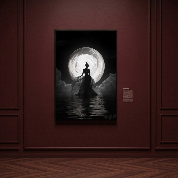 달빛을 걷는 여인 그림 액자 팝아트 인테리어소품 몽환적 흑백 실루엣 여성인물화 달그림 대형 거실액자 신혼집 꾸미기 이미지