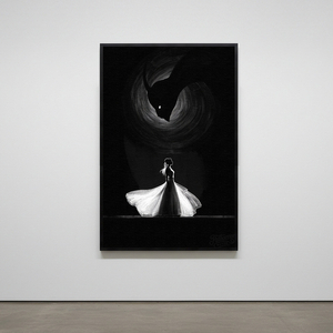 어둠과의 무도회 그림 액자 팝아트 인테리어소품 신비로운 무도회 여인그림 흑백 감성 모던 대형 거실 침실 카페 오피스 이미지
