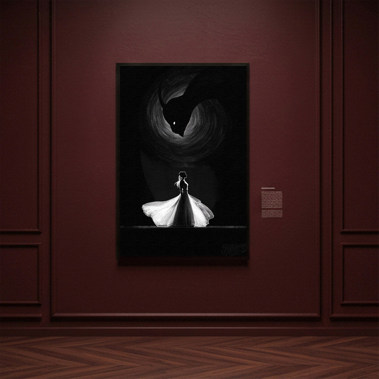 어둠과의 무도회 그림 액자 팝아트 인테리어소품 신비로운 무도회 여인그림 흑백 감성 모던 대형 거실 침실 카페 오피스 이미지