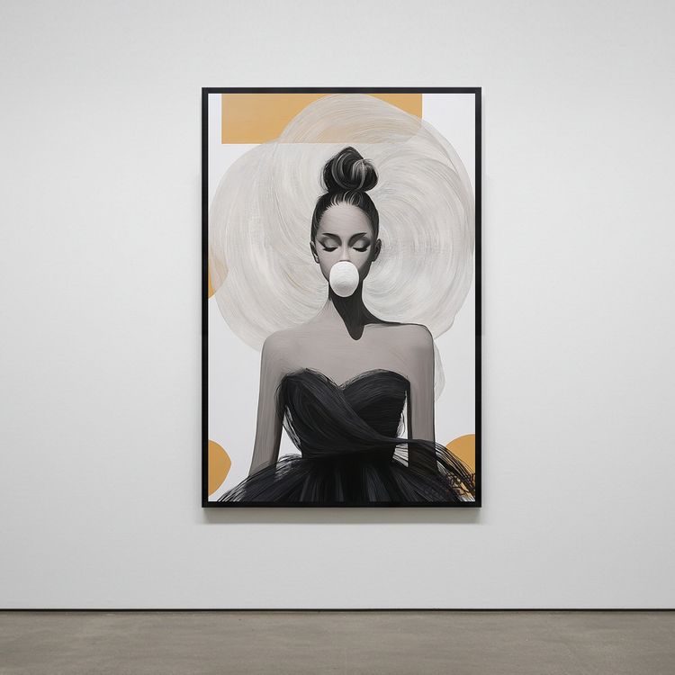 우아한 무관심 그림 액자 팝아트 인테리어소품 여인그림 인물액자 모던 감성 거실 카페 갤러리 아트포스터 대형그림액자 이미지