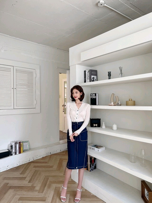 제이지쇼룸 엉넬 수입 버튼 가디건(아이),지퍼스커트세트 이미지