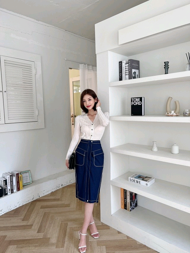 제이지쇼룸 엉넬 수입 버튼 가디건(아이),지퍼스커트세트 이미지