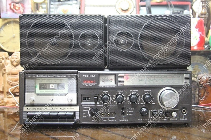 빈티지 도시바 접이식 붐박스 카세트라디오 RT-8740S 이미지