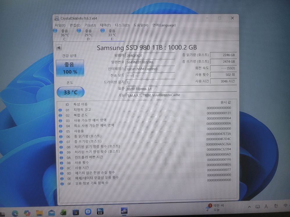 M.2 NVMe SSD 1TB 이미지
