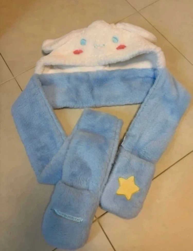시나모롤모자목도리장갑 이미지