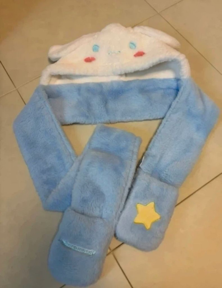 시나모롤모자목도리장갑 이미지