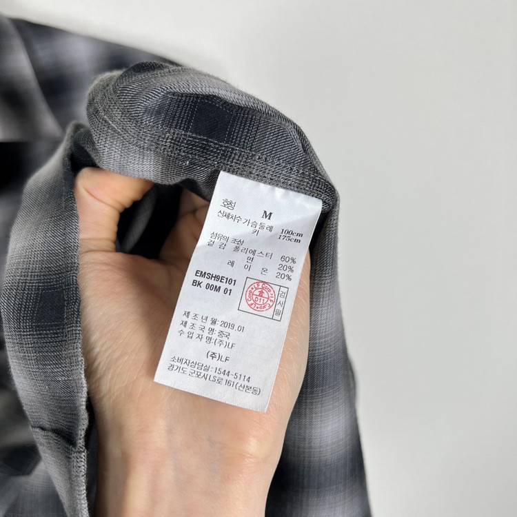 질스튜어트 블랙 체크 셔츠 남방 남M 라덴 빈티지 이미지