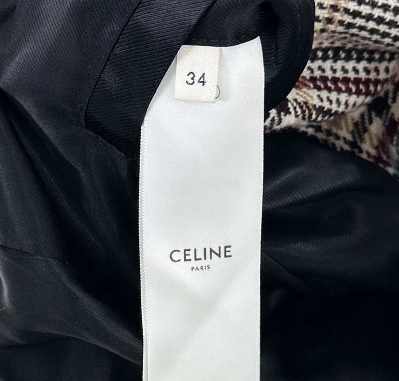 [34] CELINE 셀린느 여성 프린스 오브 케일 체크 울 트렌치 코트 이미지